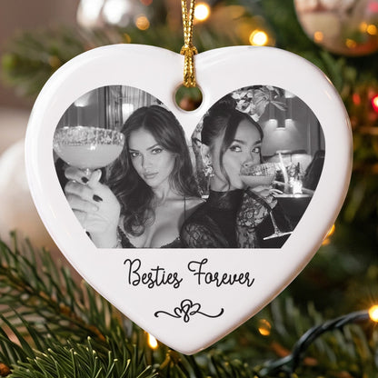 Turn Photo Into Art - Friendship Best Bitches Thank You Gifts - Personalized Ornament