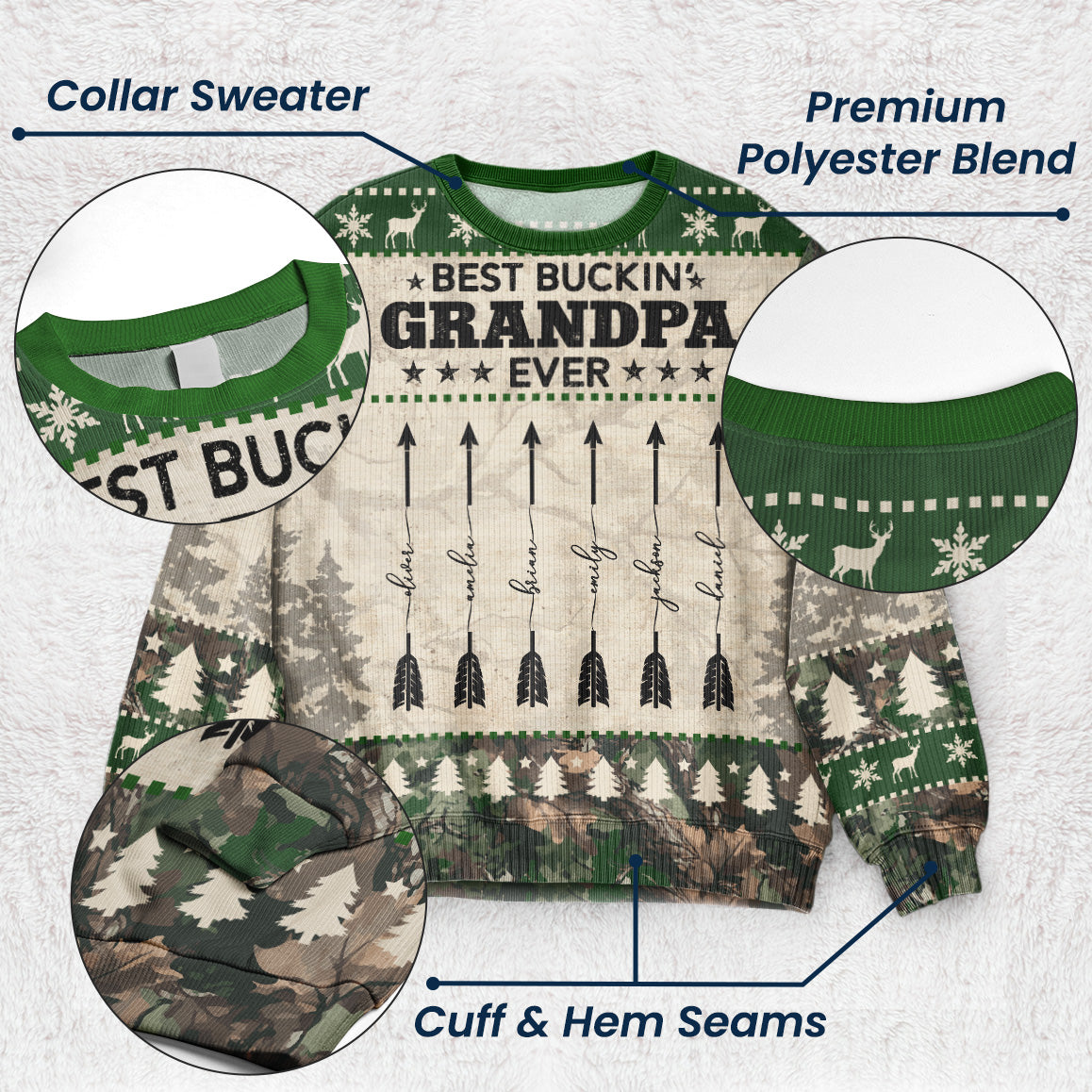 Best Buckin' Papa Ever - Personalized Sweater