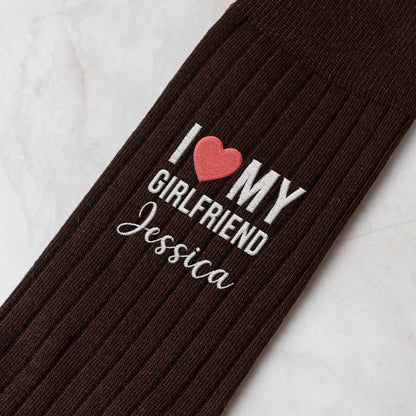 I Love My Wife Girlfriend Anniversary Valentine's Day Gift For Husband, Gift For Him - Personalized Socks