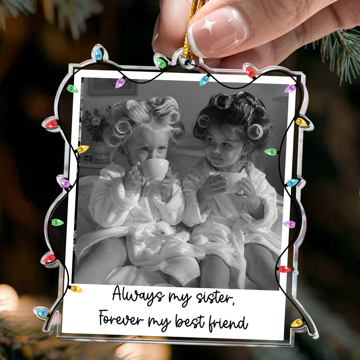 Custom Photo Vintage Old Polaroid - Friendship Gifts - Personalized Ornament