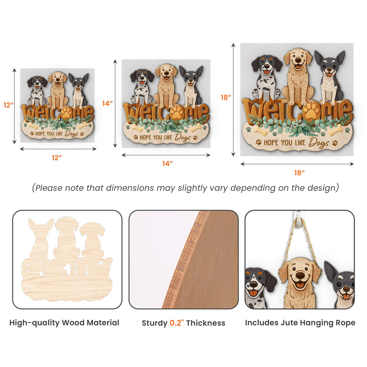 Custom Hope You Like Dogs Welcome Sign - Personalized Wood Sign