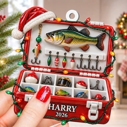 Fishing Tackle Box 3D Ornament For Fisherman, Dad Fishing Man Gifts - Personalized Ornament