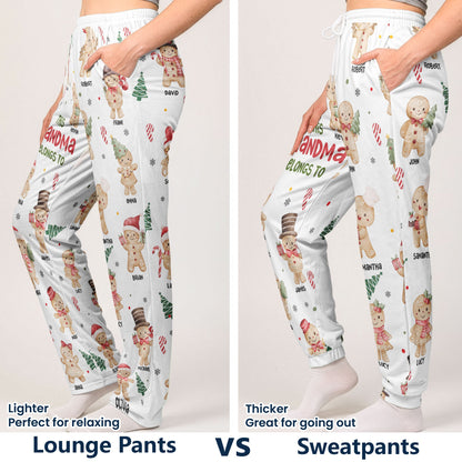 This Grandma, Mom Belongs To, Gingerbread Kids - Personalized Lounge Pants, Sweatpants
