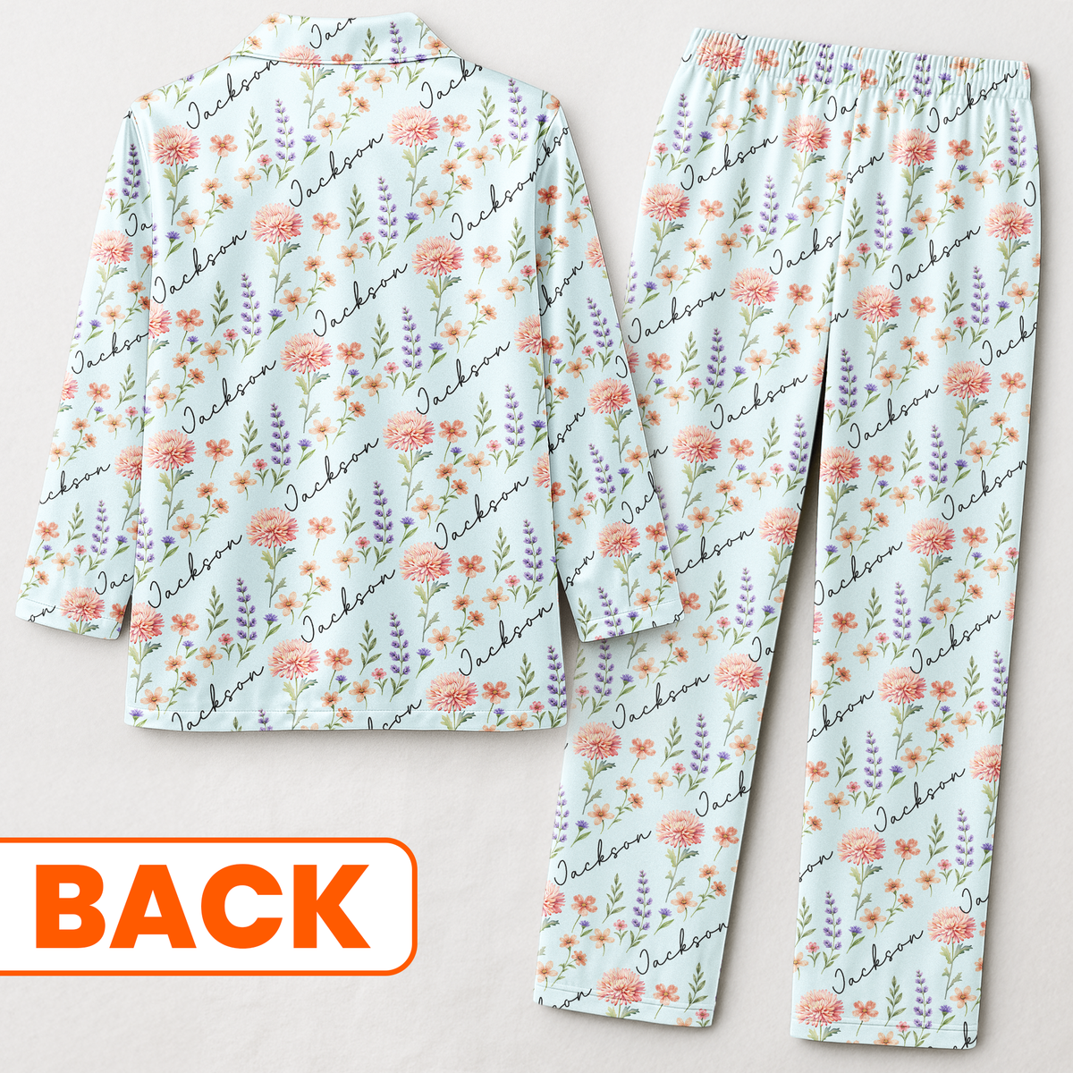 Custom Name & Birth Flower Gifts For Her, Friends, Sisters, Daughters, Kids, Grandkids - Personalized Pajamas
