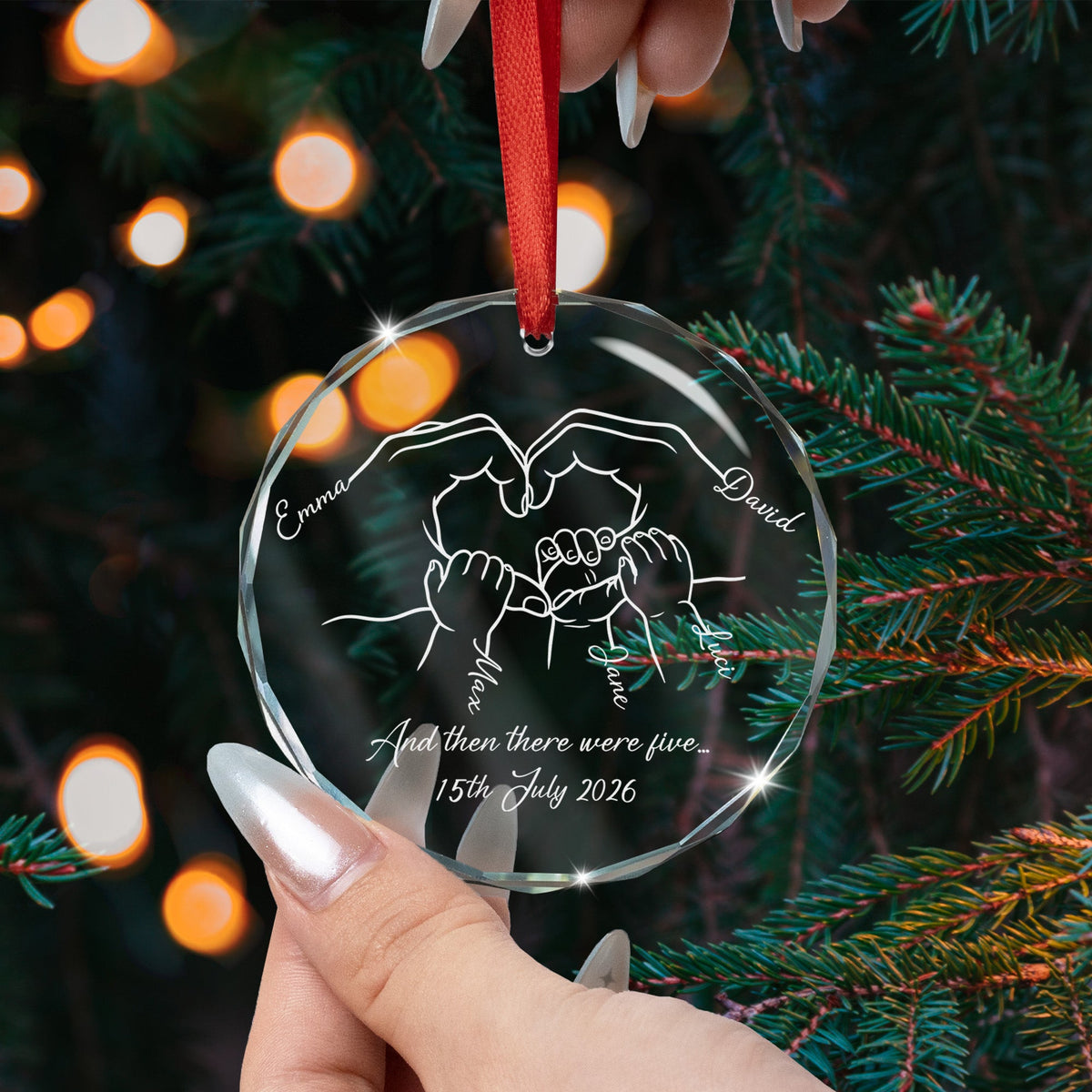 And Then There Were Three... Family Of 3,4,5 - Gifts For New Parents - Personalized Ornament