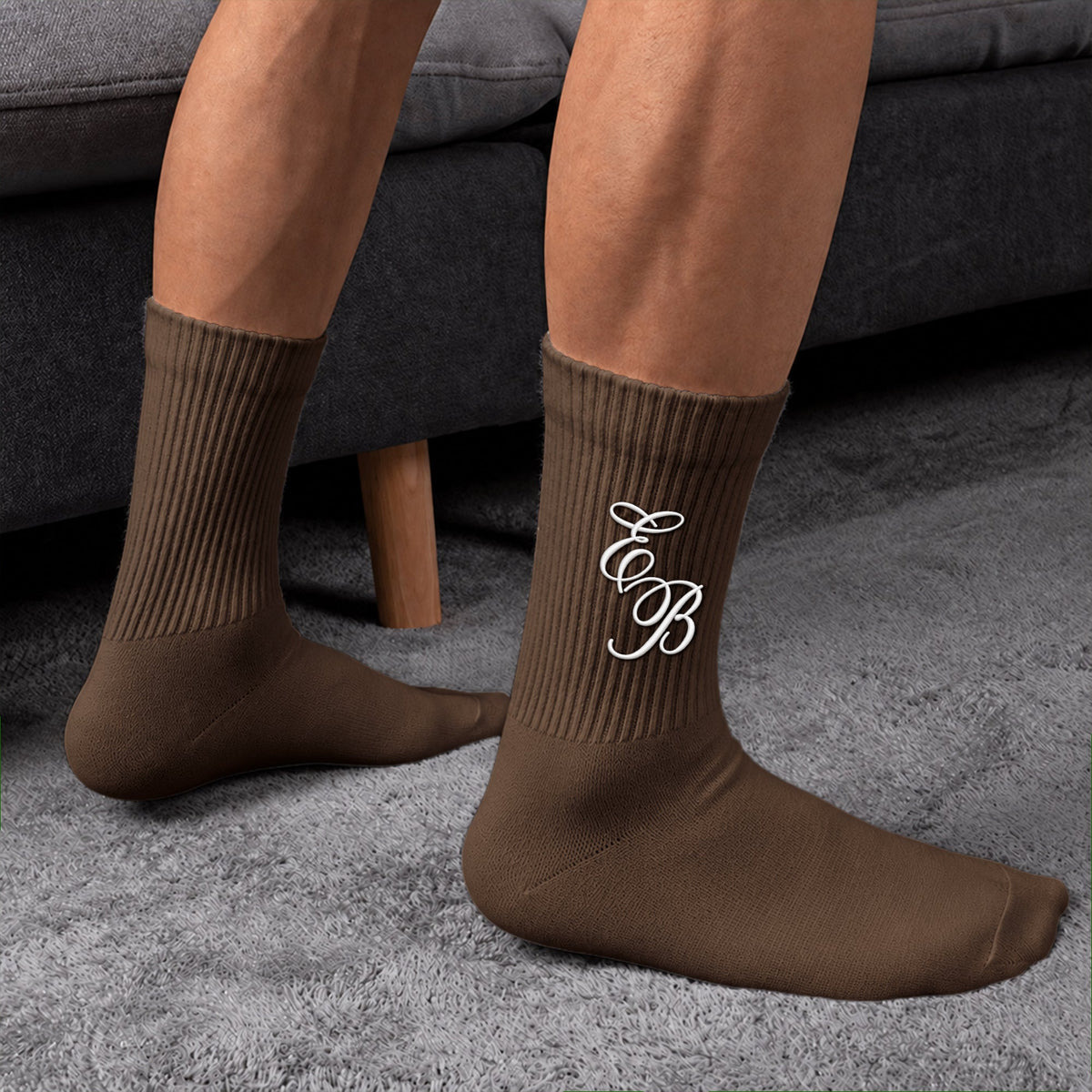 Custom Initial Bridesmaid Bride Gifts For Her Wedding Gifts - Personalized Embroidered Socks