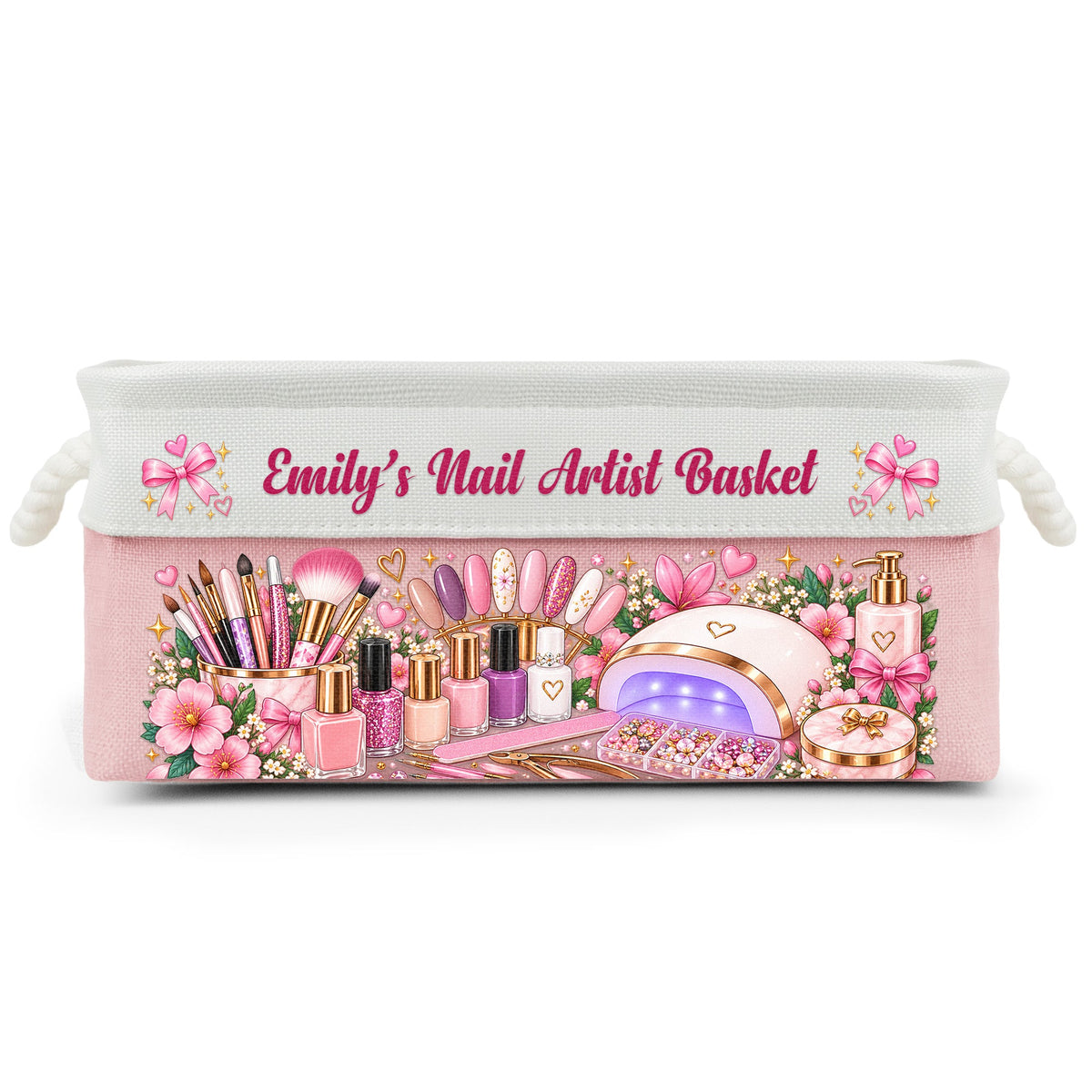 Nail Artist Basket Storage With Handles For Nail Artist - Personalized Storage Basket