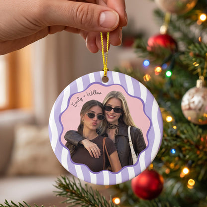 Besties Forever - Striped Friendship Thank You Ornament - Personalized Ornament