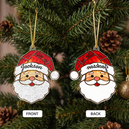 Custom Shaped Glass Custom Family Name - Personalized Ornament