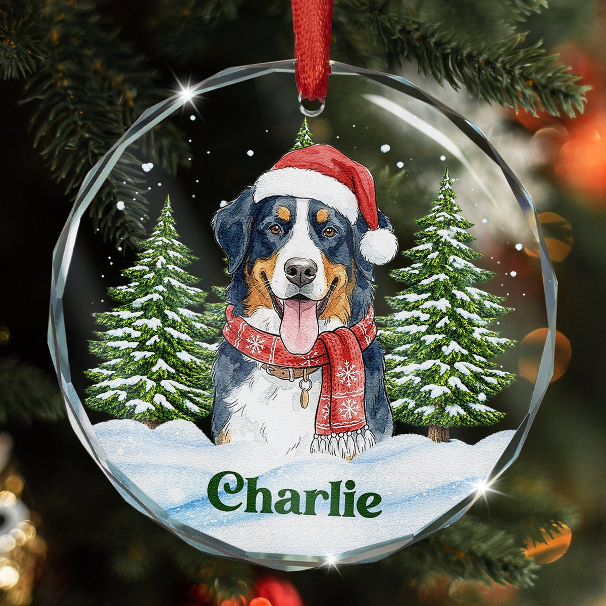 Custom Pet Portrait Christmas Watercolor Gifts For Pet Lovers Pet Loss Gifts - Personalized Ornament