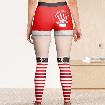 This A$$ Belongs To Funny Christmas Elf - Personalized Leggings