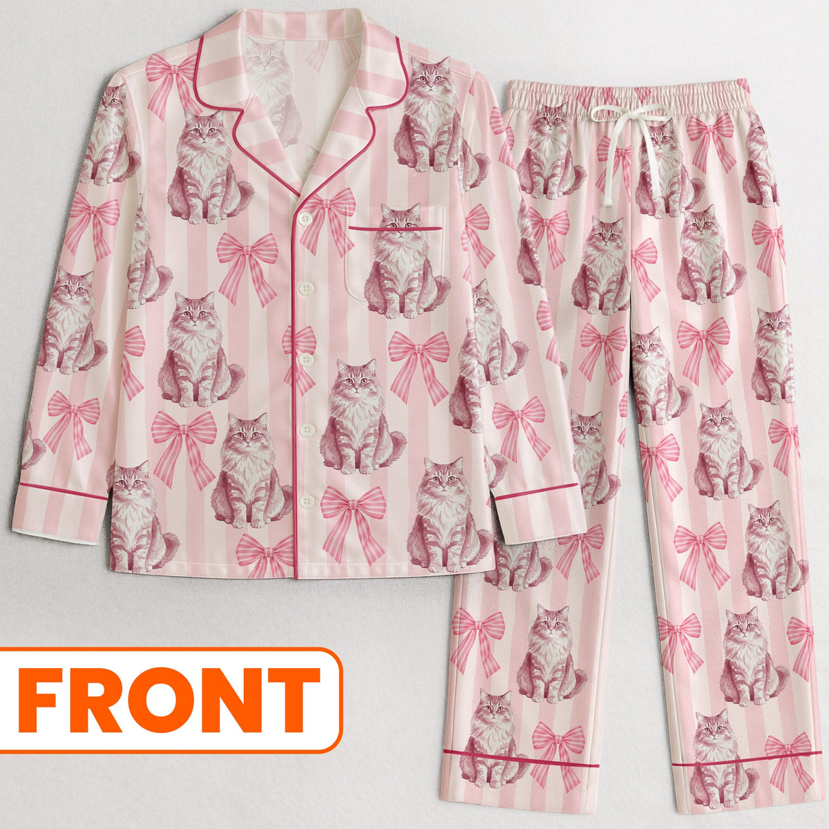 Girly Sleepwear For Pet Lover, Gift For Her, Custom Photo Pet Portrait Watercolor - Personalized Pajamas