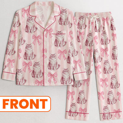 Girly Sleepwear For Pet Lover, Gift For Her, Custom Photo Pet Portrait Watercolor - Personalized Pajamas