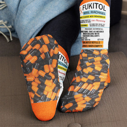 Funny Mug - Fukitol Rx Prescription - Gifts For Coworkers, Boss, Self Gift - Personalized Socks
