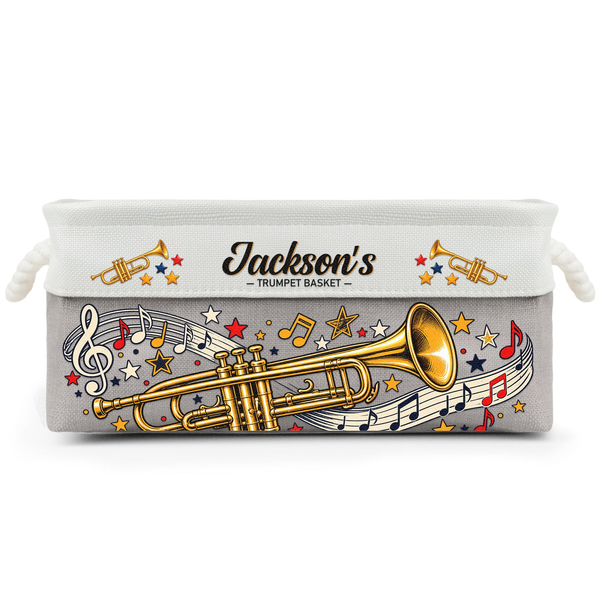 Trumpet Player Gift For Musician Band Student, Teacher - Personalized Storage Basket