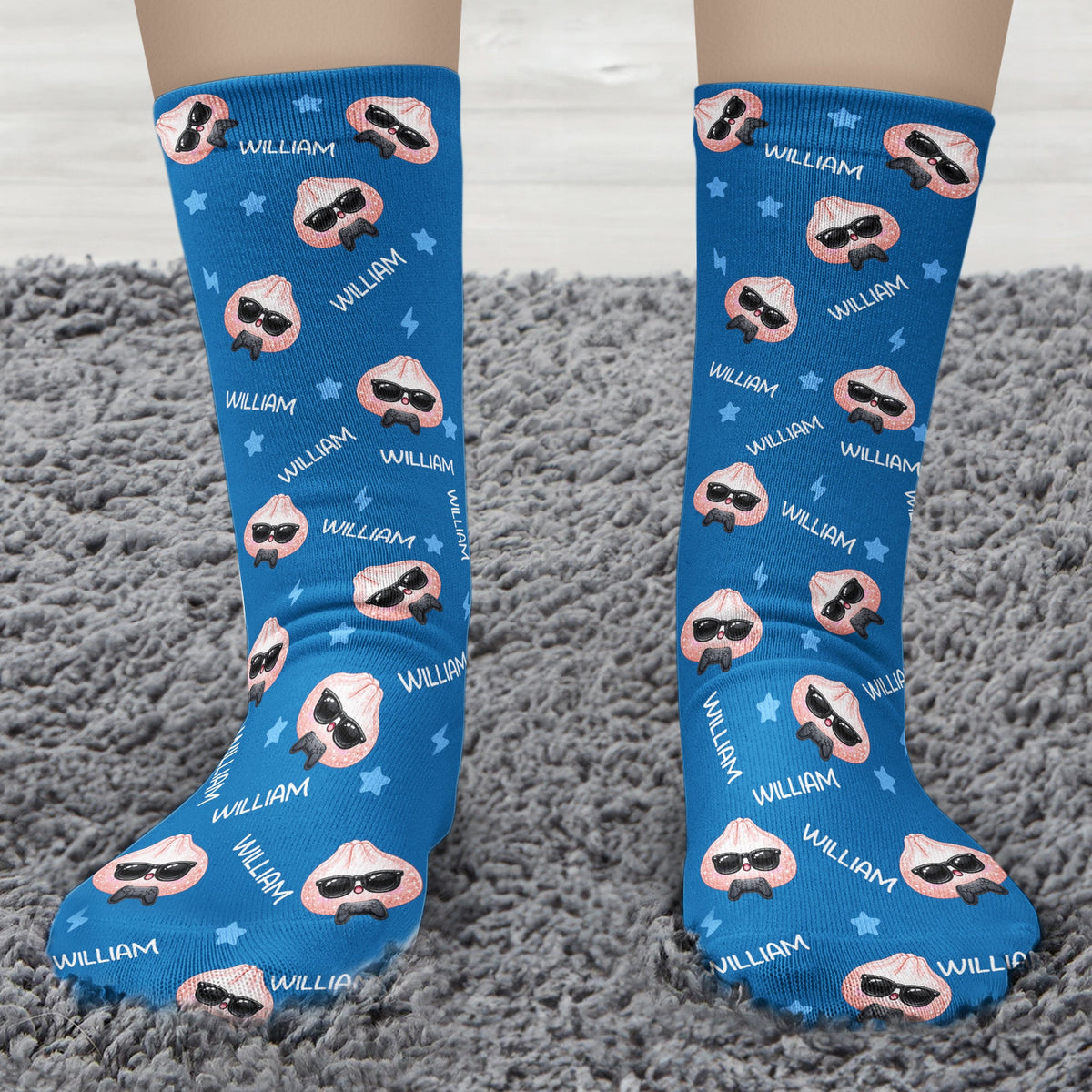 Cute Dumpling Custom Name - Personalized Socks