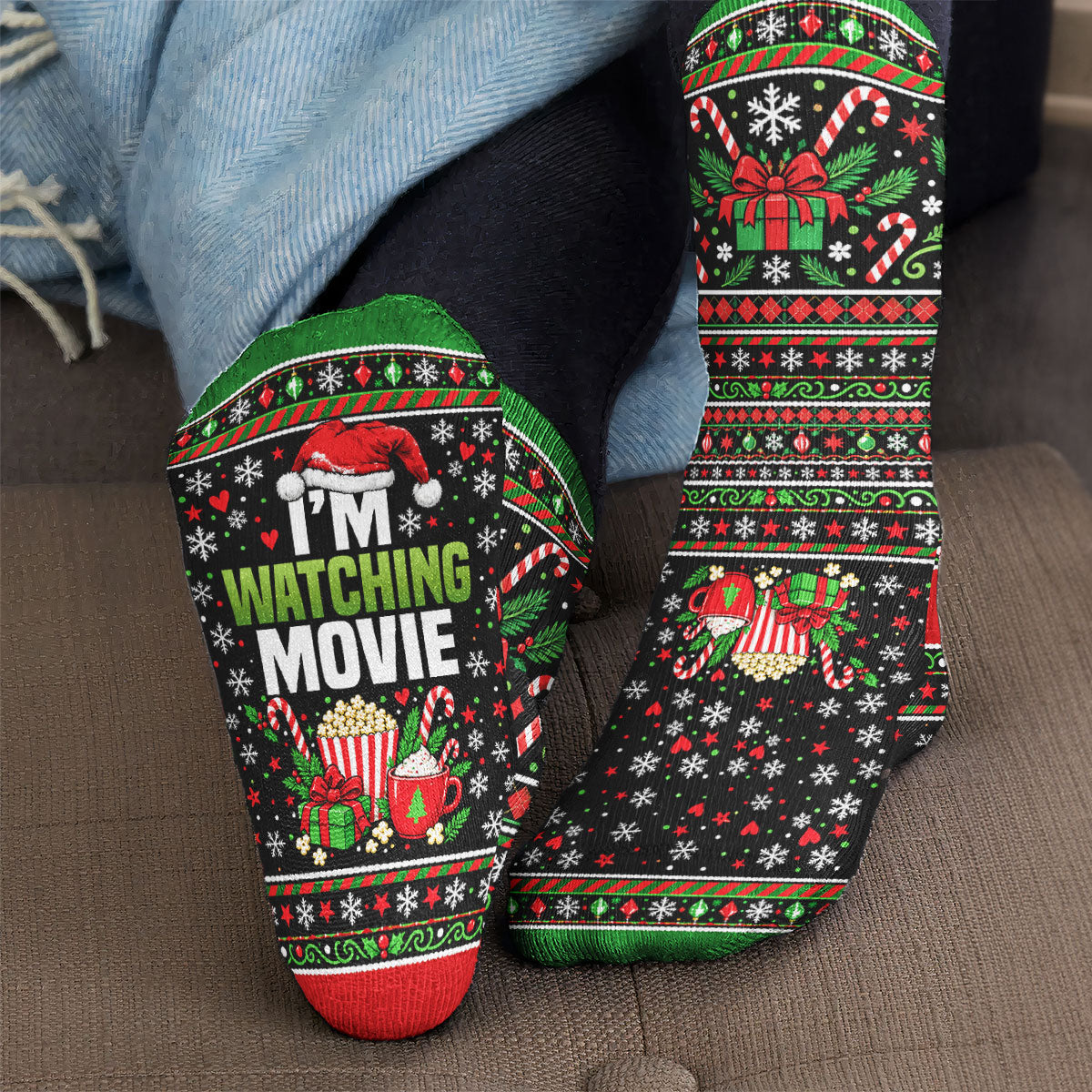 Do Not Disturb I'M Watching Movies, Funny Gift For Film Lovers - Personalized Socks
