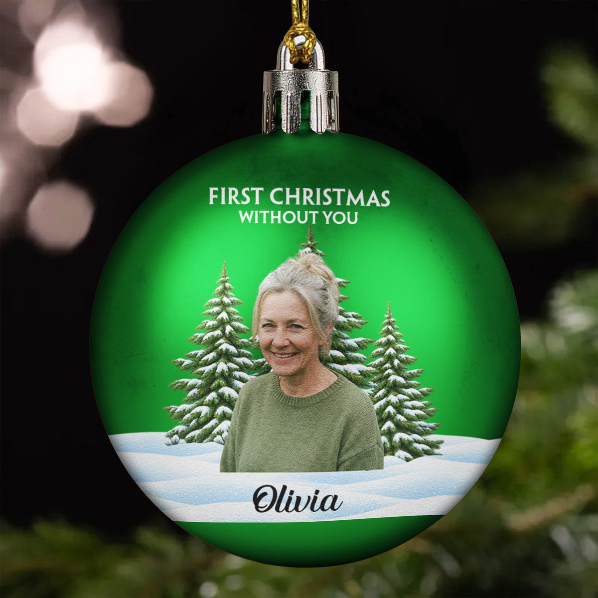 In Loving Memorial First Christmas Without You Custom Photo - Personalized Ornament
