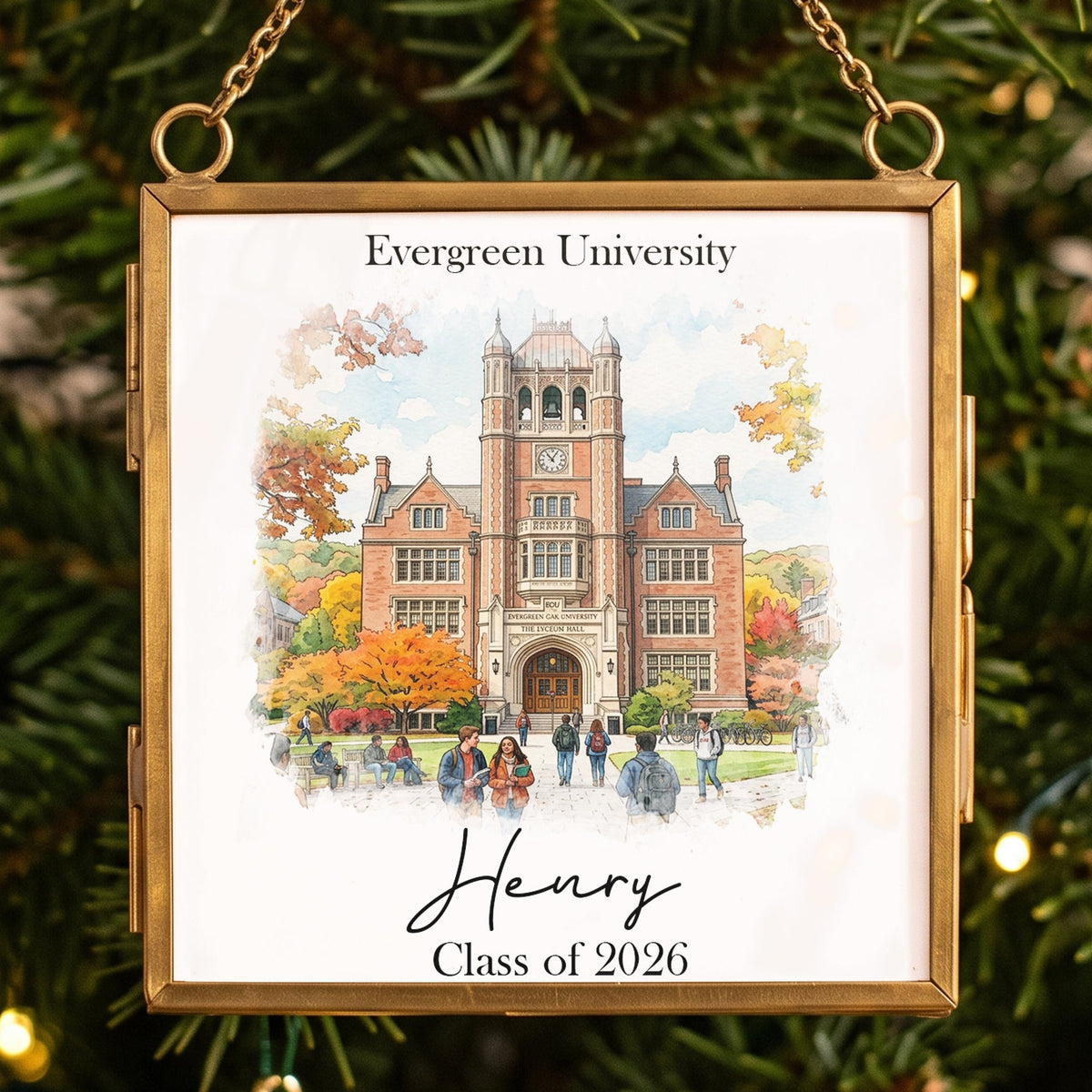 Custom College Photo Keepsake Graduation Gift - Personalized Ornament