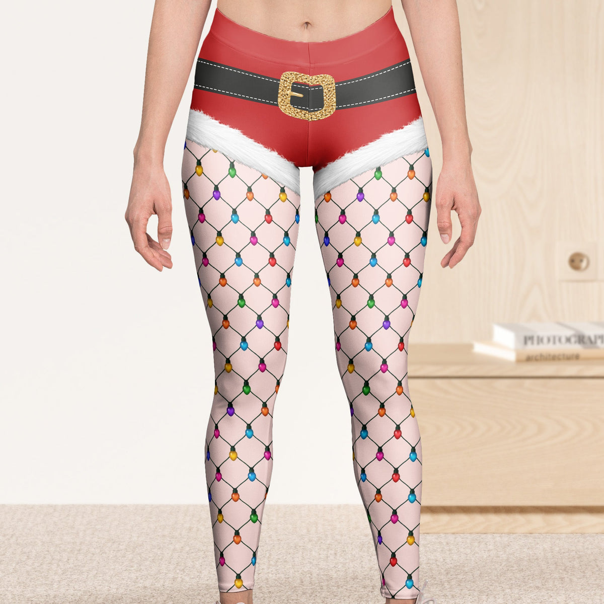 Funny Christmas Outfits, Fishnet Tights Xmas - Personalized Leggings