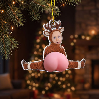 Funny Custom Face 3D Squishy Butt - For Coworker, Boss, Friends, Family - Personalized Ornament