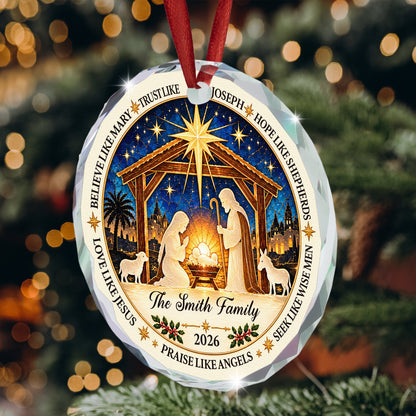 Love Like Jesus, Nativity Scene, Christmas Nativity Tree - Personalized Ornament