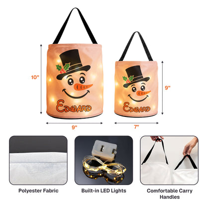Custom Kid Snowman Faces Christmas Gifts For Kid, Sons, Daughters, Grandkids - Personalized Basket
