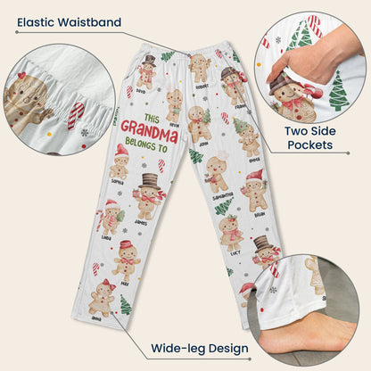 This Grandma, Mom Belongs To, Gingerbread Kids - Personalized Lounge Pants, Sweatpants