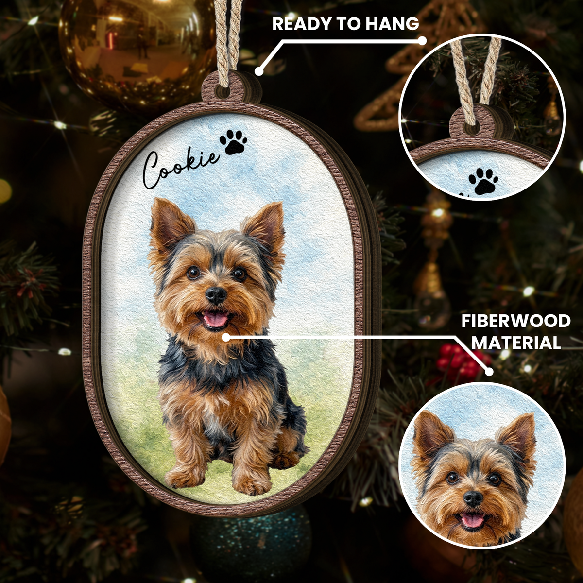 Loss Of Pet Gifts Custom Photo Oil Painting - Personalized Ornament