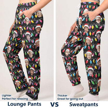 Custom Face Christmas Family Silly Xmas - Personalized Photo Lounge Pants