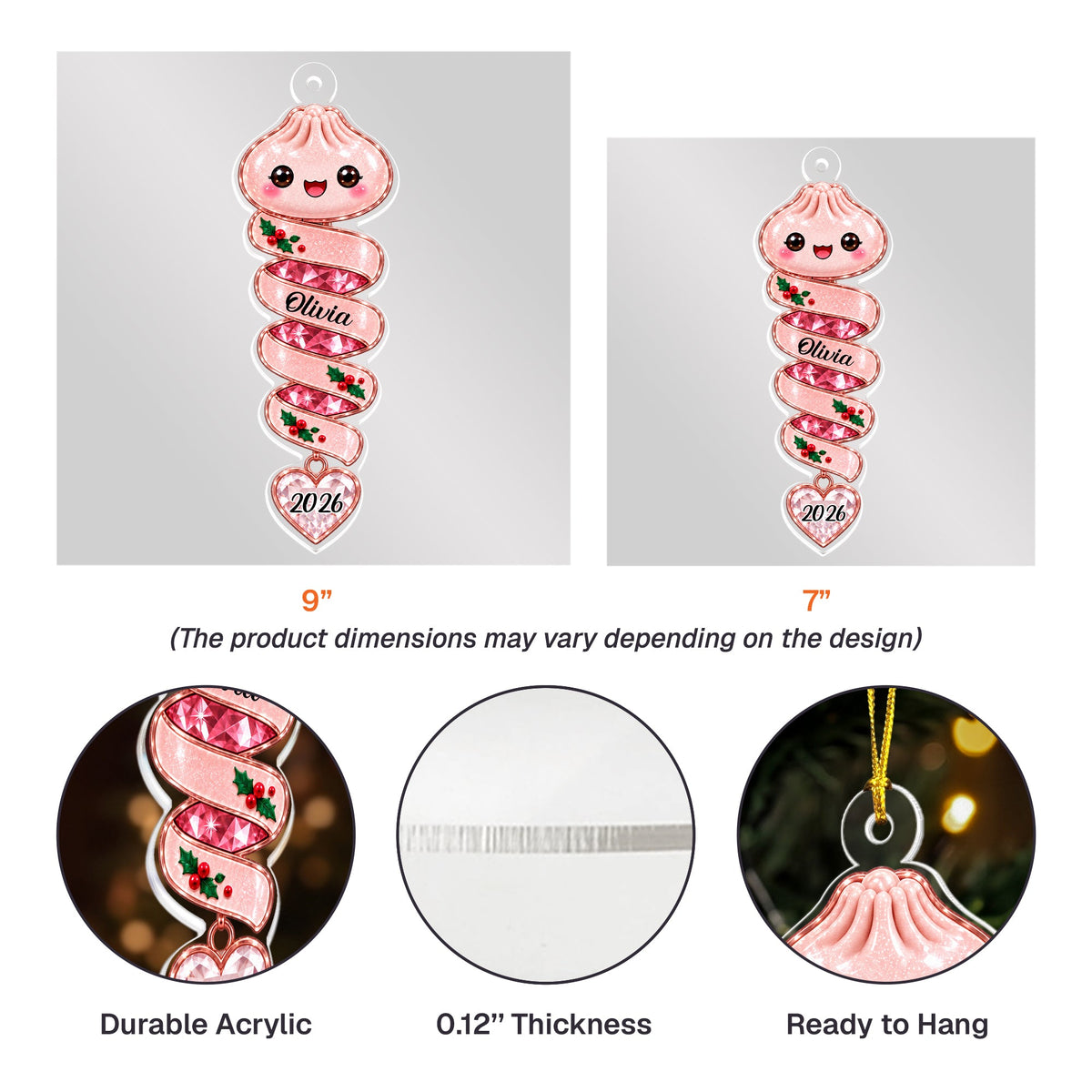 Custom Name Squishy Ornament Gift For Kids - Personalized Ornament