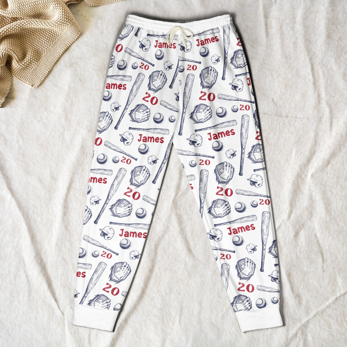 Custom Name & Number For Baseball Players New Version - Personalized Lounge Pants