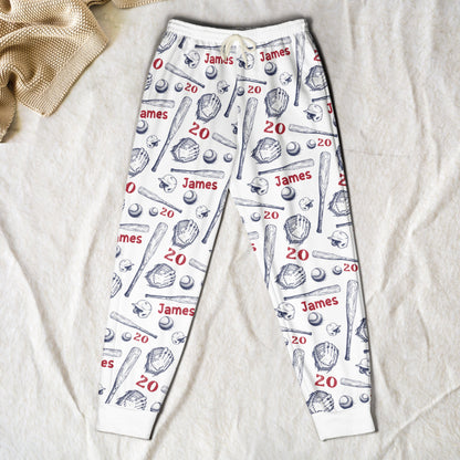 Custom Name & Number For Baseball Players New Version - Personalized Lounge Pants