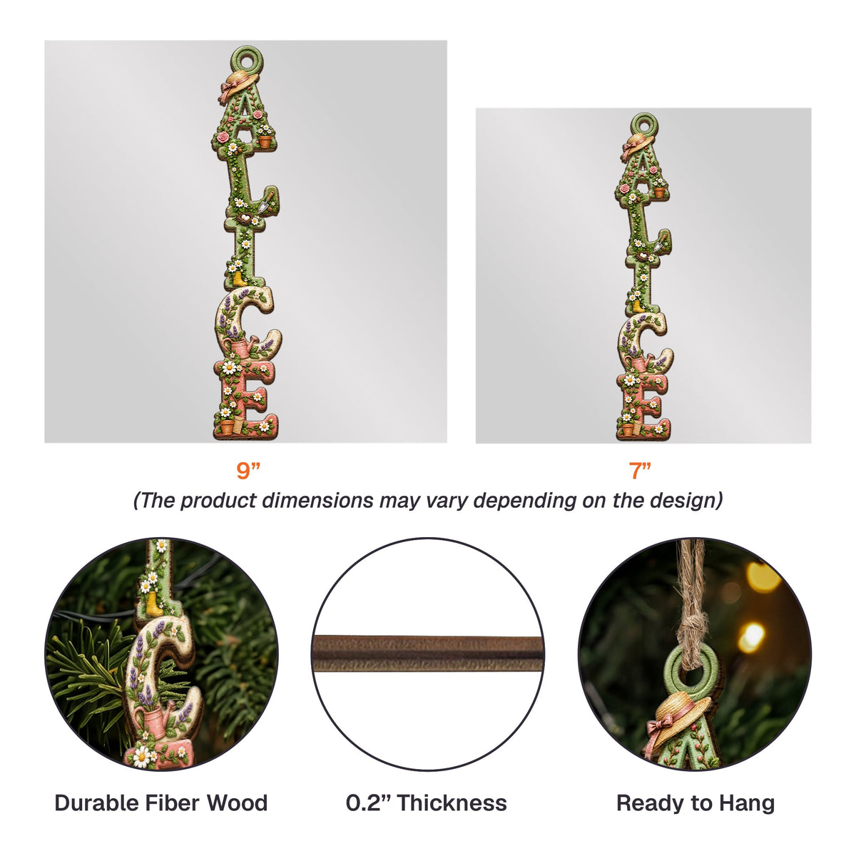 Custom Name Ornament Gift For Her, Garden Lover - Personalized Ornament