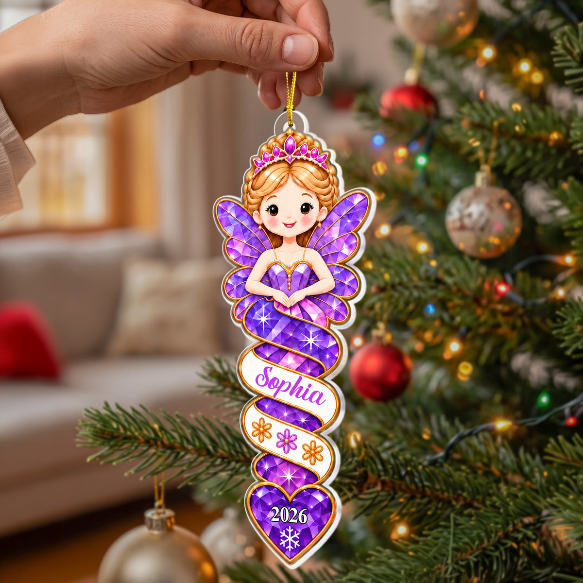 Family Nutcracker Christmas Spiral Ornament Gift For Kids - Personalized Ornament