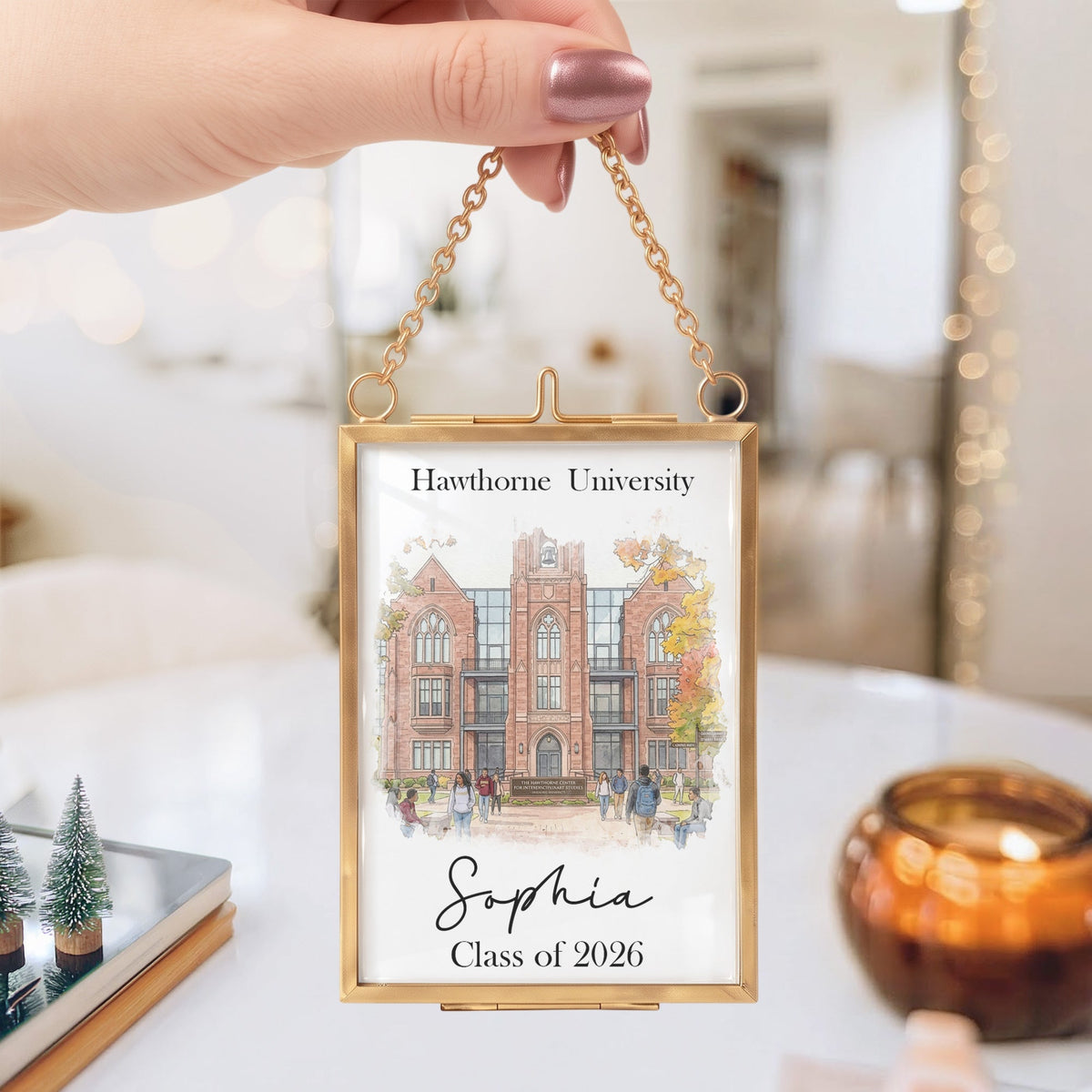 Custom College Photo Keepsake Graduation Gift - Personalized Ornament