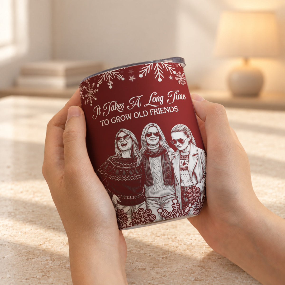 No One Will Ever Be As Entertained By Us Custom Photo Sketch Line Art - Personalized Wine Tumbler