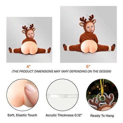 Funny Custom Face 3D Squishy Butt - For Coworker, Boss, Friends, Family - Personalized Ornament