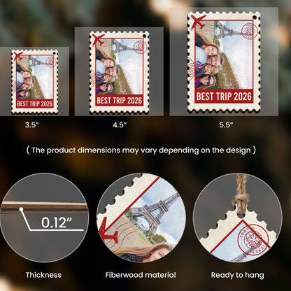 Postage Stamp Memories Family Photo - Personalized Ornament