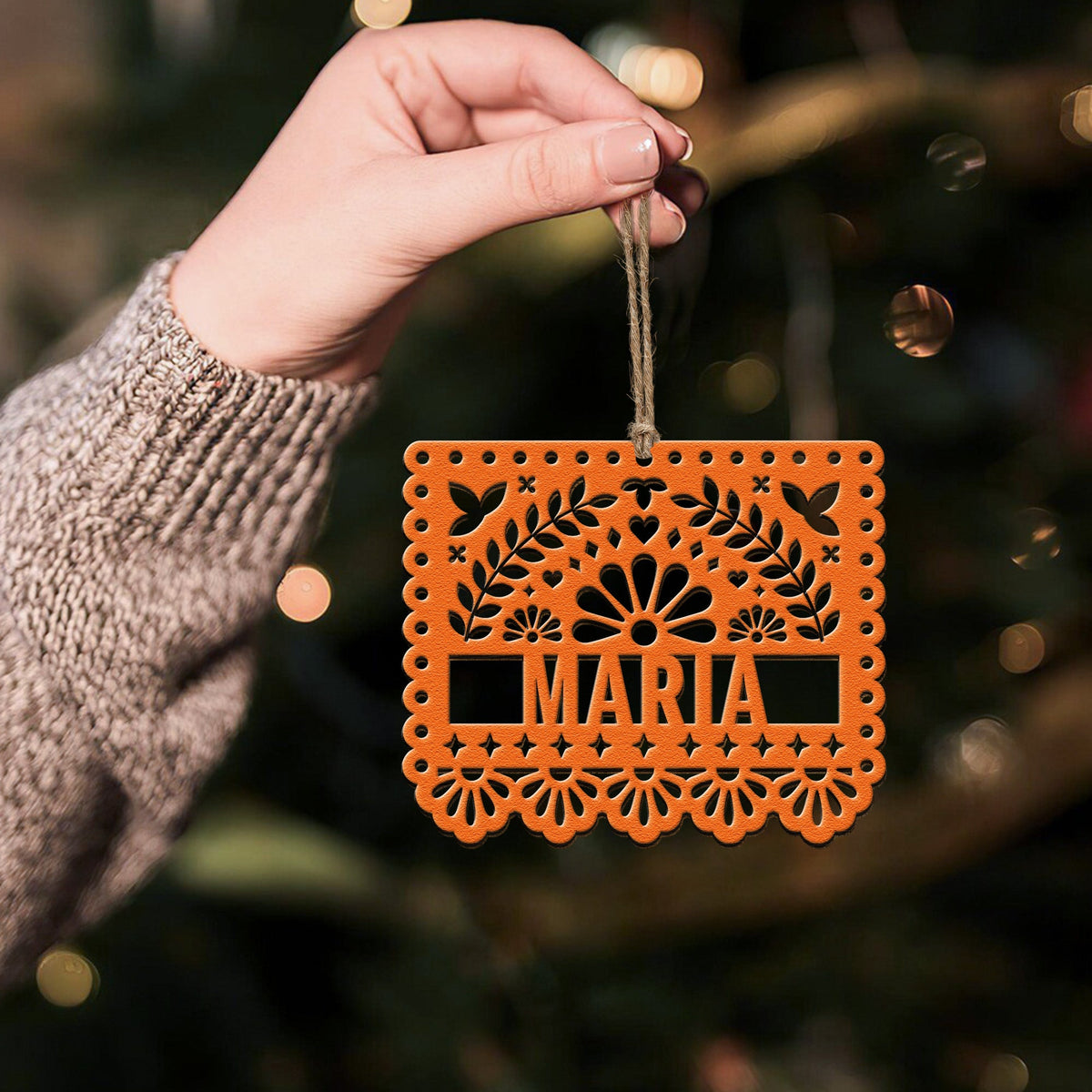 Custom Papel Picado Ornament Gift For Family Mom Dad - Personalized Ornament