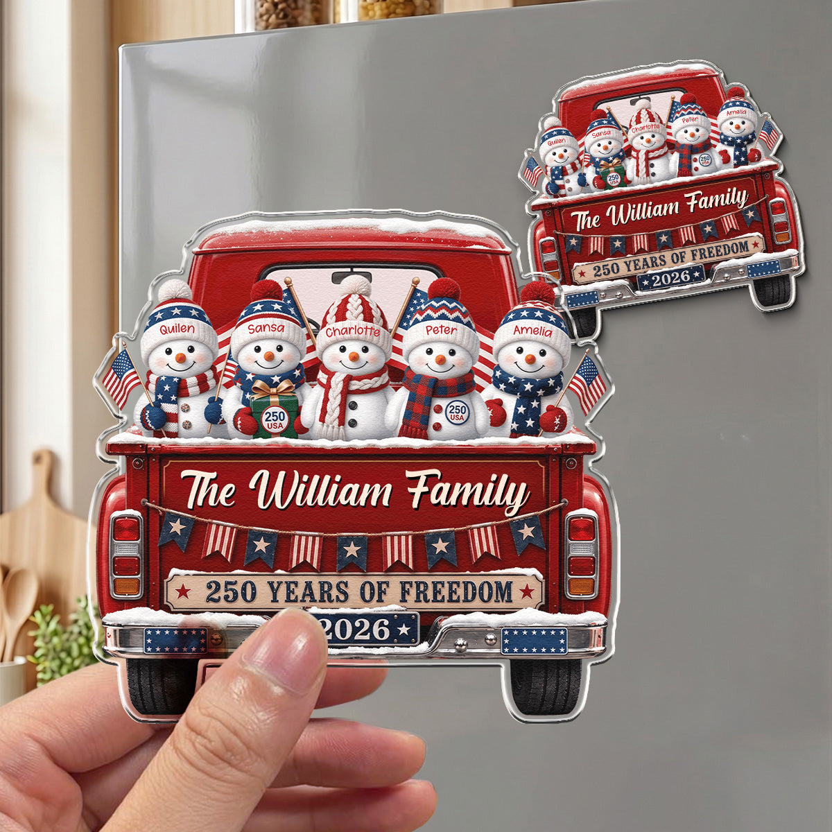 America 250Th Anniversary Christmas Gifts For Mom, Dad, Family - Personalized Magnet