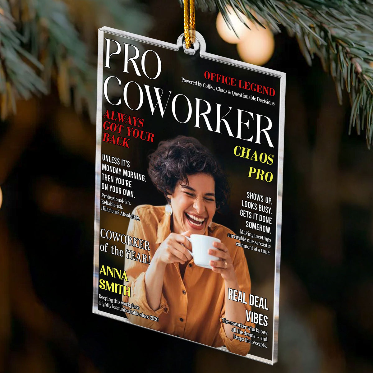 Pro Coworker Magazine Gift For Coworker - Personalized Ornament