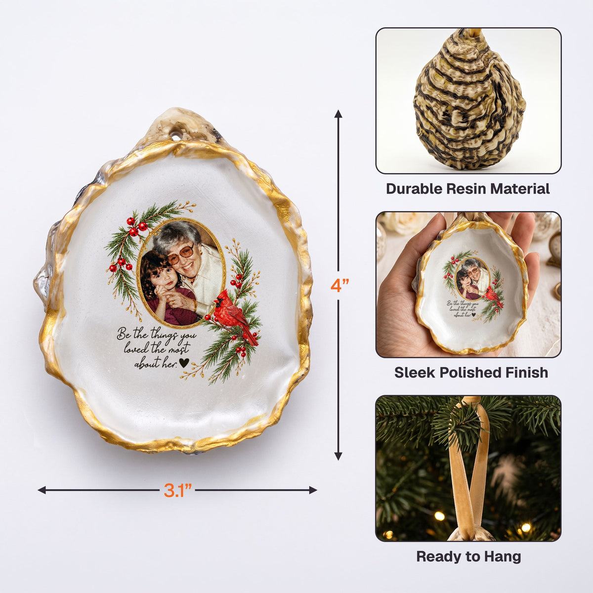 Be The Things You Loved The Most About Her, Him Oyster - Memorial Loss Gifts - Personalized Ornament