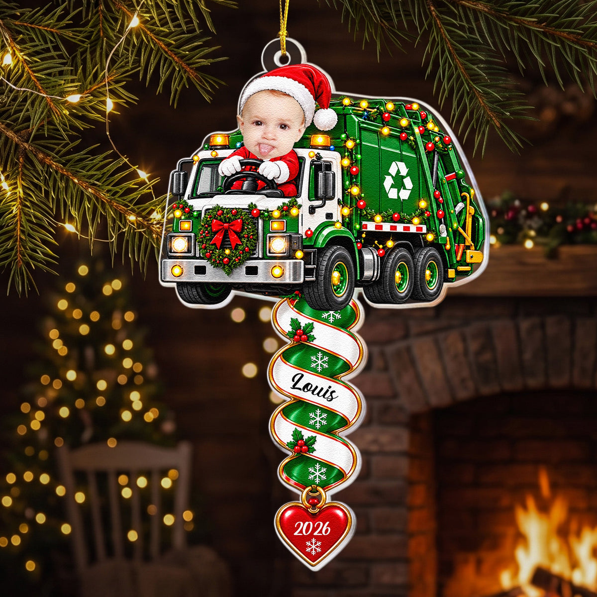 Custom Name Spiral Ornament Christmas, Ornament Gifts For Kids - Personalized Ornament