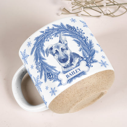 Custom Photo Pet Portrait Christmas Watercolor Cozy Cup - Personalized Mug
