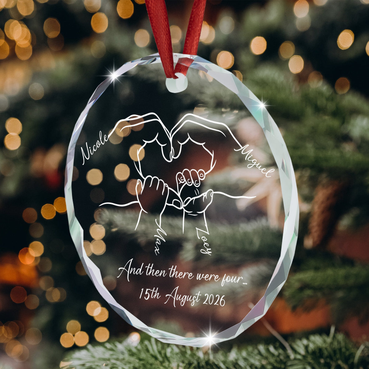 And Then There Were Three... Family Of 3,4,5 - Gifts For New Parents - Personalized Ornament