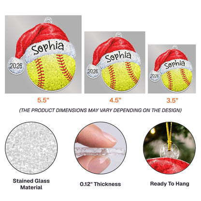 Sports Ornament, Custom Name Gift For Baseball, Softball, Basketball, Football, Hockey, Soccer Player - Personalized Ornament