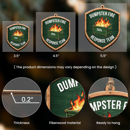 Dumpster Fire Response Team - Custom Name Coworkers Crosswords - Personalized Ornament