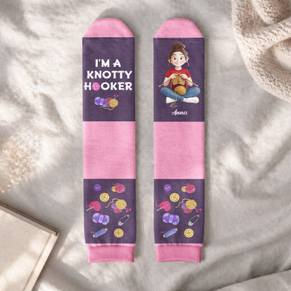 Knitting Funny Quote Gift For Knitting Lover - Personalized Socks