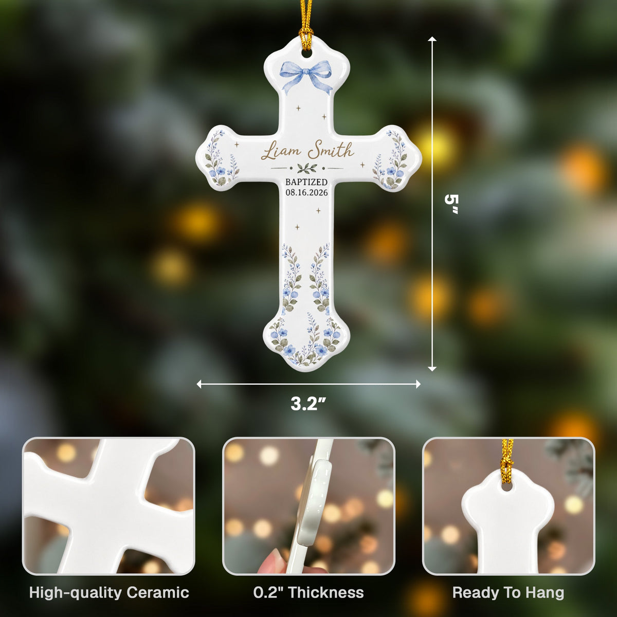 Baptism Christening Keepsake - Personalized Ornament